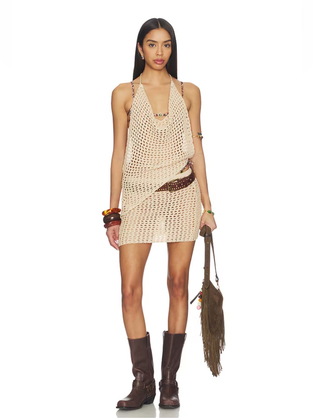 superdown Braelyn Knit Skirt Set Natural Beige Revolve Small - Picture 3 of 7